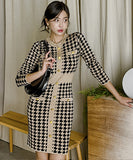 2色  気質   ニットワンピース   ドレス  秋新作 セクシー  着痩せ 高級感   LT2-ZED880817E49