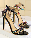 7色 ピカピカ キラキラ サンダル ハイヒール 履きやすい 脚長効果ゴ ージャス 姉 MY5-DS267-2