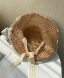 麦わら帽子 帽子 レディース 折り畳み 夏 可愛い リボン サイズ調整制可能 つば広 紫外線対策 天然素材 通気性 涼しい 女性 ストローハット インスタ 話題XH9-LYYH7565
