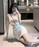 キャバドレス セクシー 指名 谷間魅せ ワンショルダー 指名 透かし彫り XH2-18YX0604