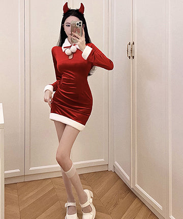 クリスマス限定  コスプレ サンタ服    かわいい ふわふわ LT2-MLS7616