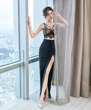 ロングドレス キャバドレス セクシー 脚長効果 人気作 パーティードレス YN2233-XYD2109