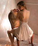 【4色】ナイトパジャマ セクシー 刺繡 Aライン ルームウェア 大人可愛い XH8-GR1251