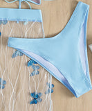 3点セット 水着 蝶 hot girl ビキニセクシー海辺三角ビキニ XH7-OL-ZT365