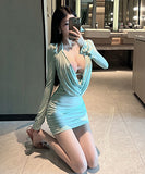 ミニドレス  キャバドレス  透かし彫り セクシー バー  谷間魅せ  LT2-LQE9352BF05