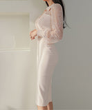 レース 膝丈ドレス セクシー エレガント 気質 きゃばきゃば 同伴 XH2-ZED885271A71