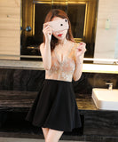 ミニドレス キャバドレス セクシー Aラインレース ナイトクラブ 指名 YM8275