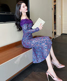 ロングドレス  レース セクシー  高品質  着瘦せ 宴会 二次会  LT2-JY20019