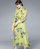 ロングドレス 淑やか 通勤 高級感 着瘦せ 花柄 XH2-AEM6607