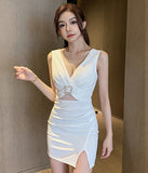 キャバドレス ミニドレス Vネック セクシー 体型カバー  気質  新作 LT2-YM8702