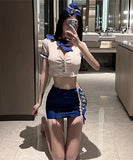 コスプレ 制服 ハロウィン 上下セット 海軍 エロかわいい サイド編み上げ セクシー XH2-SBYX0160