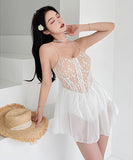 水着 モノキニ ビキニ レース 着瘦せ セクシー バックレス XH7-DP-A30017