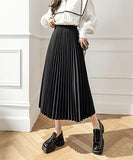 【2色】秋新作 プリーツスカート 可愛い キャバ嬢 同伴 Aライン 着瘦せ XH2-CYFZ001