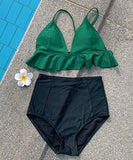 2色ビキニモノキニセクシーフリル谷間魅せビーチXH7-FH89110