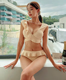 可愛い ビキニ 温泉 モノキニ 水着 フリル セクシー パフスリーブ XH7-DP-A30405