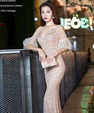 3色 キラキラ ロングドレス ゴージャス  高級感 二次会 披露宴 LT2-WYSS8171