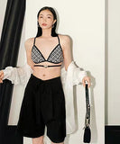 【上下2点セット】水着 韓国スタイル おしゃれ 温泉 セクシー バッククロス XH7-CF2075