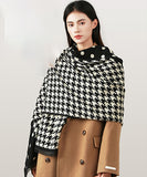 【5色】スカーフ かわいい コーデ万能 保暖性 キャバクラ 千鳥格子 XH9-DQST-QN01