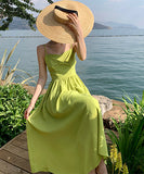 夏 サンドレス 可愛い 旅行 ロングドレス ハイウエスト 高見え XH2-XD-E281-A9172