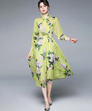 ロングドレス 淑やか 通勤 高級感 着瘦せ 花柄 XH2-AEM6607