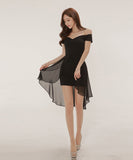 ミニドレス キャバドレス 高見え 姉 フリル 大人かわいい 肌見せ MY2-888203BM