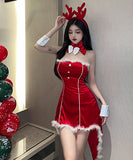 3点 不規則 コスプレ サンタ服  キャバドレス  セクシー  かわいい ふわふわ LT2-MLS7607