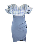 【black&blue】キャバドレス 指名 フリル カワセクシー ミニドレス XH2-YM8719