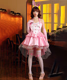 【3点セット】2色 ハロウィン 可愛い コスプレ バニーガール ミニドレス XH2-PS1670