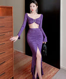 キャバドレス 肌見せ エロかわいい 指名 セクシー 谷間魅せ スリットXH2-LQE8108BF13