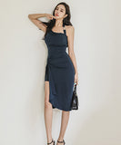 【2色】キャバドレス おしゃれ 韓国スタイル セクシー ホルターネック XH2-ZED880431E49