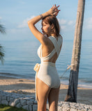 【２色】水着 モノキニ 谷間魅せ ストラップ セクシー 着瘦せ XH7-DP- A19414