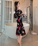 花柄 チュール 可愛い フリル エレガント 宴会 披露宴 XH2-JY20121