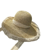 麦わら帽子 帽子 レディース 折り畳み 夏 可愛い リボン サイズ調整制可能 つば広 紫外線対策 天然素材 通気性 涼しい 女性 ストローハット インスタ 話題XH9-LYYH7565