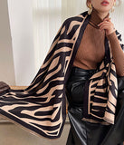 シマウマ柄  50%カシミア  スカーフ 秋冬新作 韓国ファッション 厚手  高級感 LT9-CM-1