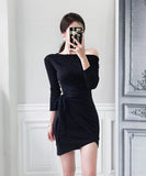 秋 長袖 ワンショルダー 姉 キャバドレス ミニドレス コスパ最高 MY2155-MLS3623