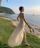 【２色】サンドレス チュール 仙女風 フリル セクシー 淑やかXH2‐QJ8923