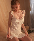 【2点セット】3色 レース パジャマ セクシー ルームウェア フリル 可愛い XH8-GR1574