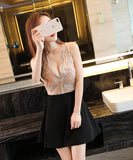 ミニドレス キャバドレス セクシー Aラインレース ナイトクラブ 指名 YM8275