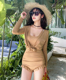 ビキニ 水着 レディース 体型カバー  ワンピース水着 ハイウエスト XY-DS-028218