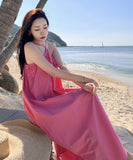 サンドレス 海辺 ホルターネック 大人可愛い ビーチ 夏新作 XH2-AQR1061#