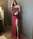 2色  チューブトップ   ロングドレス  キャバドレス  谷間魅せ  セクシー  高級感  LT2-YM9110