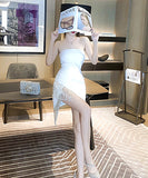 キラキラ ミニドレス セクシー 指名 フリンジ 宴会 非対称 XH2-JY9264