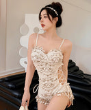 新作水着 モノキニ 刺繡 透かし彫り 着瘦せ セクシー ゴージャス XH7-DP-A29878