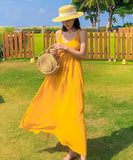 サンドレス 色鮮やか バックレス 旅 海辺 エレガントXH2-QJ8053