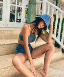 水着 ビキニ 可愛い デニム柄 おしゃれ 着瘦せ XH7-DP-A20654