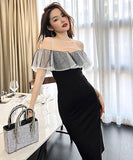 高級感  ロングドレス オフショルダー  可愛い 宴会 エレガント LT2-JY20094