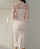 レース 膝丈ドレス セクシー エレガント 気質 きゃばきゃば 同伴 XH2-ZED885271A71