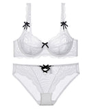 【４色】勝負下着 レース セクシー ブラ ボリューム感 リボン 可愛い XH9-MMZ2010