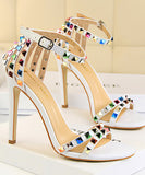 7色 ピカピカ キラキラ サンダル ハイヒール 履きやすい 脚長効果ゴ ージャス 姉 MY5-DS267-2