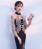 刺繍  高見え  パーティードレス  ゴージャス 新年会 二次会 披露宴 LT2-HX15